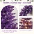 thumbnail image 3 of PAPROOS Pre-lit Christmas Decoration 4-Piece Set, Prelit Artificial Entrance Trees Set of 2, Wreath and Garlands, LEDs Lights with 8 Lighting Mode&Timer, Festival Fireplace Entryway Decor, Purple, 3 of 11