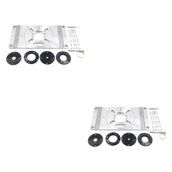 Kenally Router Table Insert Plate Trimmer Screws Machine Trimming for Woodworking Negro 2piezas
