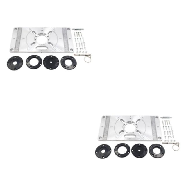Kenally Router Table Insert Plate Trimmer Screws Machine Trimming for Woodworking Negro 2piezas