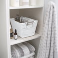 thumbnail image 4 of Simplify Medium Rattan Tote Storage Basket in White, 4 of 6