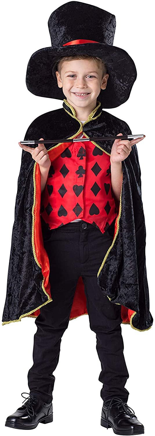 Ladies Men Magician Costume Accessories Funny Black Top Hat Magic Wand Props 