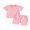 Pink, variant on Licupiee Toddler Baby Girl Summer Clothes Floral Print Short Sleeve T Shirt Elastic Waist Shorts Cute Infant Newborn Outfits 0-3Y