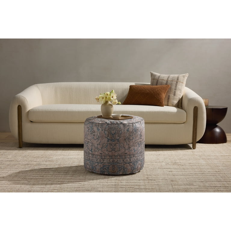 Loloi LPF558 Taupe Pouf with Traditional Vintage-Inspired Design