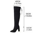 thumbnail image 6 of Sparkly Thigh High Boots for Women Halloween Christmas Party Glitter Squin Suede Block Heel Winter Fall over The Knee Long Tall Dress Boots Bride Wedding, 6 of 7