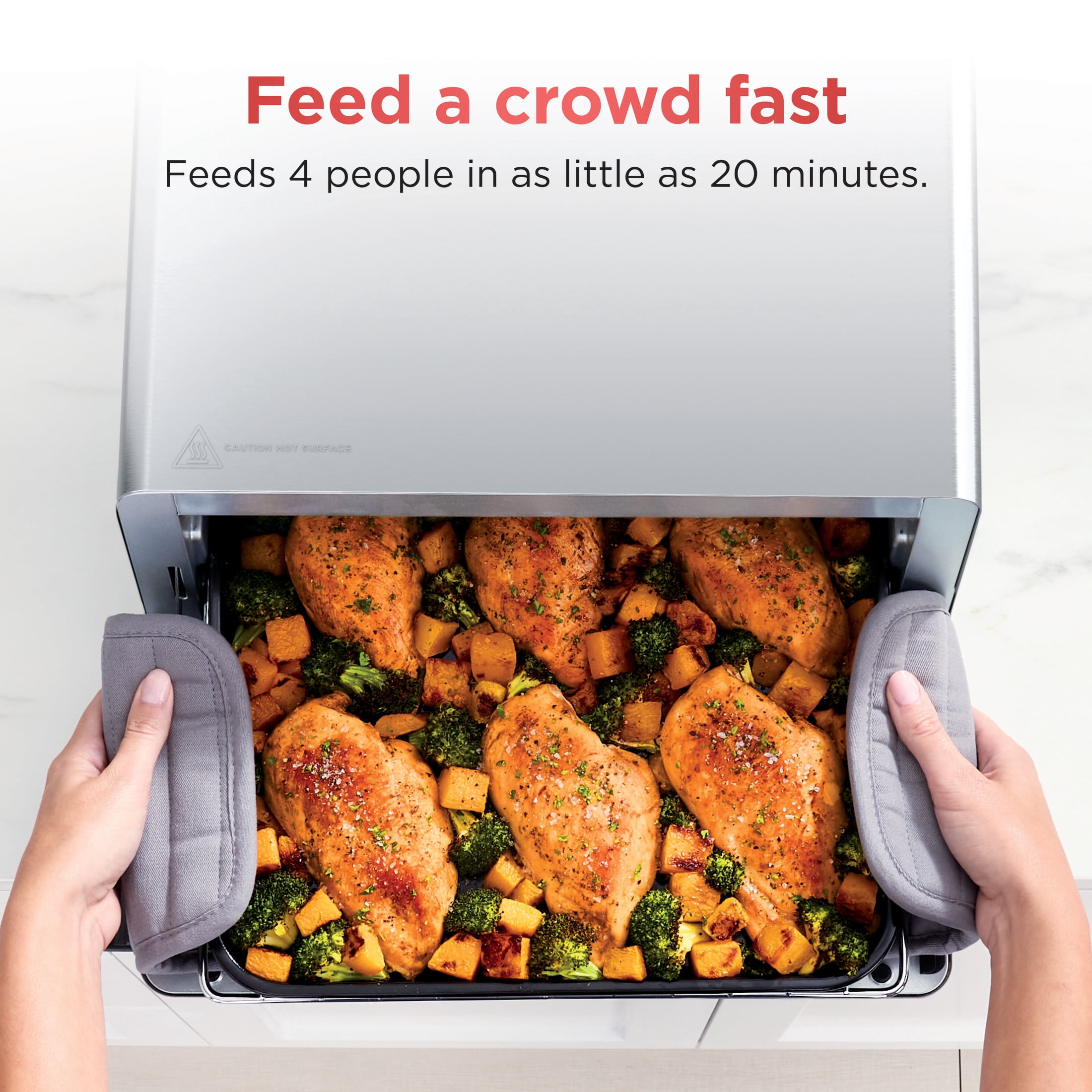 Ninja Flip Toaster Oven & Air Fryer, 8-in-1, Flip Up & Away for Storage, Roast, Toast, Bake & More, SP140
