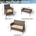 thumbnail image 5 of Zimtown 4-Piece Outdoor Wicker Conversation Set, Rattan Sofa Furniture for Garden Patio, Rattan Furniture for Outdoor and Indoor, Brown, 5 of 11