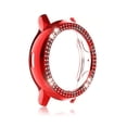 thumbnail image 4 of Watches Case Firmness Round Shape Hard Frame Bumper Sparkle Rhinestone Protector Chic Shockproof Solid Shell Watch Cover R830-40mm Red, 4 of 8