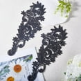 thumbnail image 4 of 3Pair Black Lace Fabric Patches Flower Trim Applique Embroidered Floral Appliques Sew on Polyester Ornament Accessories, 4 of 7