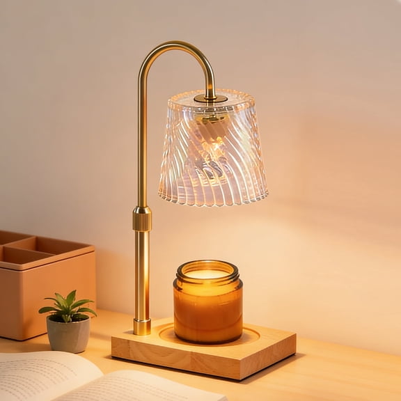 Metdark Candle Warmer Lamp, Timer, Dimmable, Glass Shade