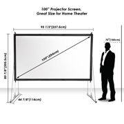 InstaHibit 100 Portable Projector Screen with Stand 16:9 HD Fast Folding Indoor Outdoor Home Theater Backyard Movie