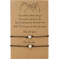 thumbnail image 1 of LoonWear Distance Bracelets 2 Pieces Friendship Adjustable Heart Wax Rope Bracelets Relationship Gift for Best Friends Couple Family Heart, 1 of 5