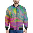 thumbnail image 3 of Chaqueta con cremallera y estampado 3D de burbujas psicodélicas para hombre, sudadera de calle con personalidad, chaquetas de gran tamaño para primavera y otoño, abrigos de manga larga, 3 of 4