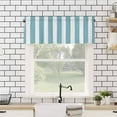 thumbnail image 4 of Aqua Striped Kitchen Valances for Windows 42x18 Inch Kitchen Curtains Valances Rod Pocket Modern Farmhouse Blue White Stripes Bathroom Window Valances for Window Treatment Decor, 4 of 6