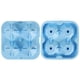 thumbnail image 2 of Bandejas de cubitos de hielo de silicona reutilizables de 4 orificios de color azul para uso en el hogar, la oficina y el bar: crea cubitos de hielo únicos, 2 of 8
