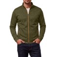 thumbnail image 2 of Mens Zip Up Sweatshirt Without Hood Fall Fashion Jackets Zipper Mock Neck Coat Casual Long Sleeve Top With Pockets, M, 2 of 7