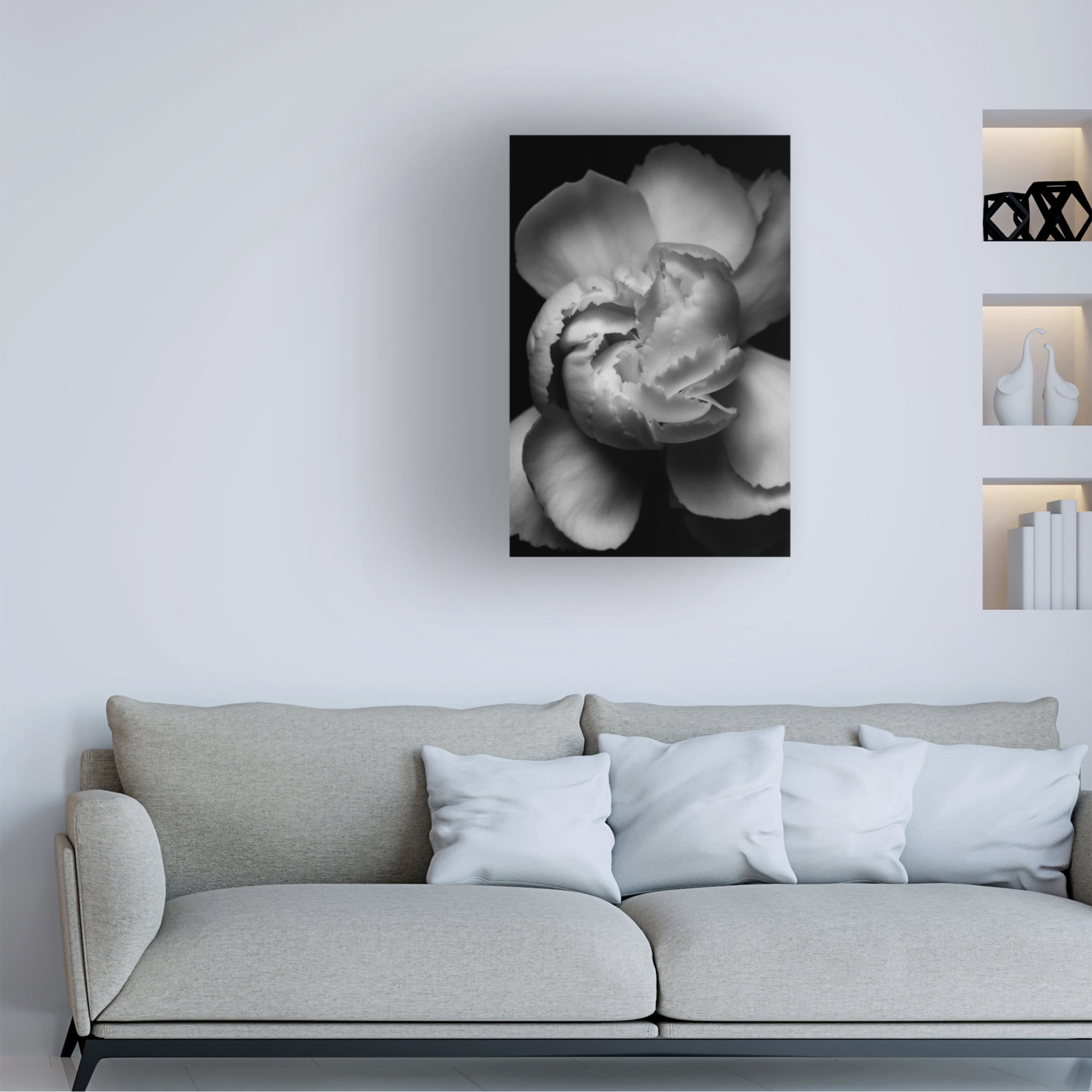 Canvas Wall Art - Francisco Ross 'White Flower' Wall Art for Living Room, Bedroom, or Office Décor by Trademark Fine Art - 30 x 47 Inches
