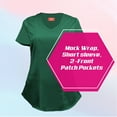 thumbnail image 4 of M&M SCRUBS Women's Ultra Soft Stretch Mock Wrap Scrub Top 8201 (Hunter Green, X-Small), 4 of 7