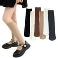thumbnail image 2 of LYMAYTER Girls Cotton Mid-Calf Socks 3 Pairs for Kids Baby Spring Solid Colours Calf Socks Toddler Casual Stacked Socks for 3-12 Years, 2 of 10