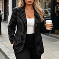 thumbnail image 2 of Jamicy Women's Blazers Casual Lightweight Striped Blazers Lapel Collar Long Sleeve Work Office Dressy Suit Jackets, 2 of 9