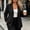 Black, variant on Blazers for Women Business Casual Notched Collar Long Sleeve Striped Open Front Suit Jacket Work Blazer with Pockets