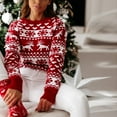 thumbnail image 6 of Christmas Sweaters Women 3X Crew Neck Elk Snowflake Christmas Xmas Pullover Sweater knit Tops Blouse Jumper Tops , XXL, 6 of 9