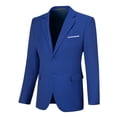 thumbnail image 4 of Wehilion Men's Premium Stretch Classic Fit Suit Jacket Separate Coat-Regular and Big & Tall Sizes Long-Sleeve Button-Front Blazer,Royal Blue,XXXL, 4 of 5