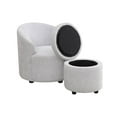 thumbnail image 3 of Swivel Barrel Chair With Storage Ottoman Comfy Armchair with Footrest Reading Chair for Living Room, Bedroom, 3 of 6