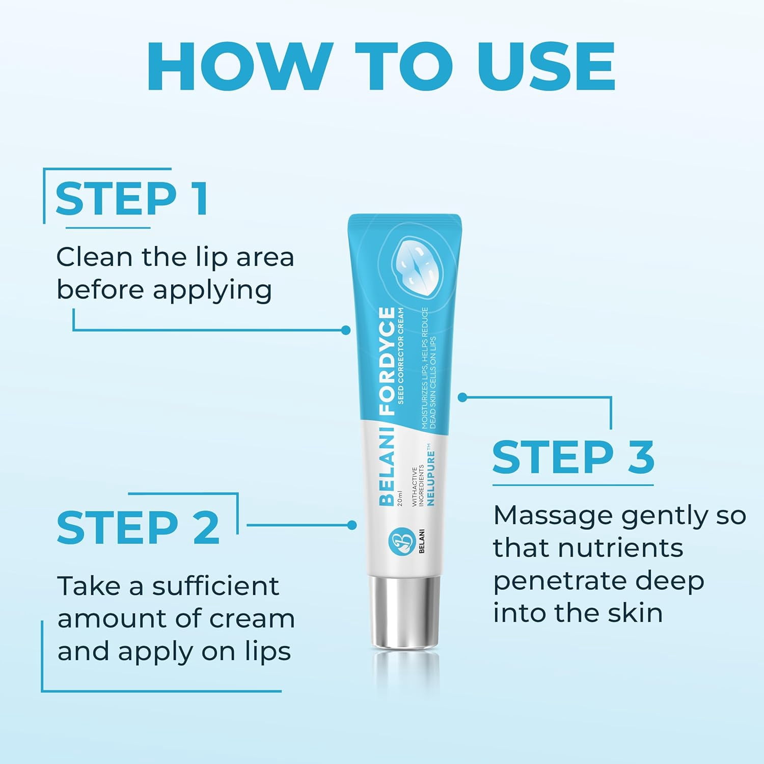 Belani Fordyce Spots Lip Cream, Hydrating Dark Lip Treatment, Fordyce Seeds 0.7 fl oz