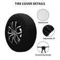 thumbnail image 2 of Fuzoiu Copper-Gold Gloss Outline Chrysanthemum Print Universal Spare Tire Cover with Buckle Strap, Waterproof Wheel Covers for Jeep, Trailer, RV, Truck and All Car-16 inch, 2 of 6