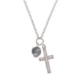 thumbnail image 2 of Delight Jewelry Silvertone Feather Spinner I Set You Apart Engraved Cross Zoey Necklace, 28", 2 of 4