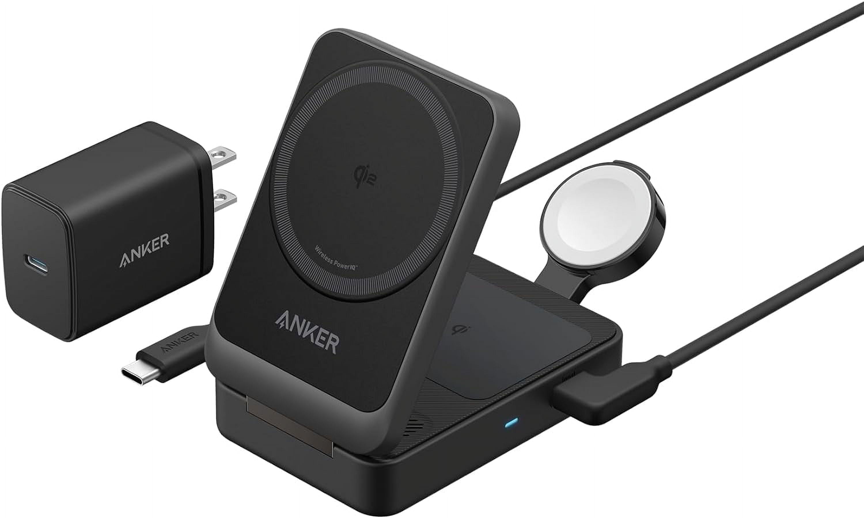 Anker MagGo 3-in-1 Fast Wireless Charging Station, 15W MagSafe