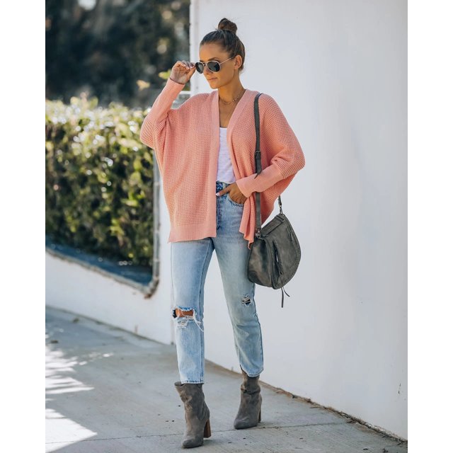 VEKDONE, suéter de manga larga con frente abierto para mujer, cárdigans, suéteres drapeados de punto grueso ligero, chaquetas, prendas de vestir Zhivalor HMFJ300-9