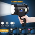 thumbnail image 5 of Rechargeable Spotlight, 1000000 LM Super Bright Spotlight Flashlight, Long Running Spot Light Searchlight, Outdoor Handheld LED Flashlight High Lumens with Solar Panels for Hunting Camping Boat, 5 of 6