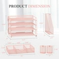 thumbnail image 3 of INTIGE 4-Tier Metal Desk Organizer with File Holder, 1 Drawer, 2 Pen Holders, Paper Organizer, Pink, 3 of 6