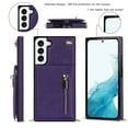 thumbnail image 2 of Case for Samsung Galaxy S25 Plus Wallet Case, Crossbody Phone Purse with Card Holder for Women Girls, Zipper Classic PU Leather Flip Cover with Shoulder Strap for Samsung Galaxy S25 Plus, Purple, 2 of 11