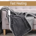 thumbnail image 2 of IDEALHOUSE Electric Blanket, 50x60in, Gray, 4 Heat Levels, 4-Hour Auto-Off, Washable, Sherpa Throw for Bed, Sofa, Home and Office, 2 of 7