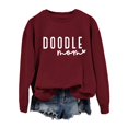 thumbnail image 3 of XIAOCHA Womens Doodle Mom Letter Crew Neck Sweatshirt Casual Mama Graphic Oversized Pullover Top, 3 of 3