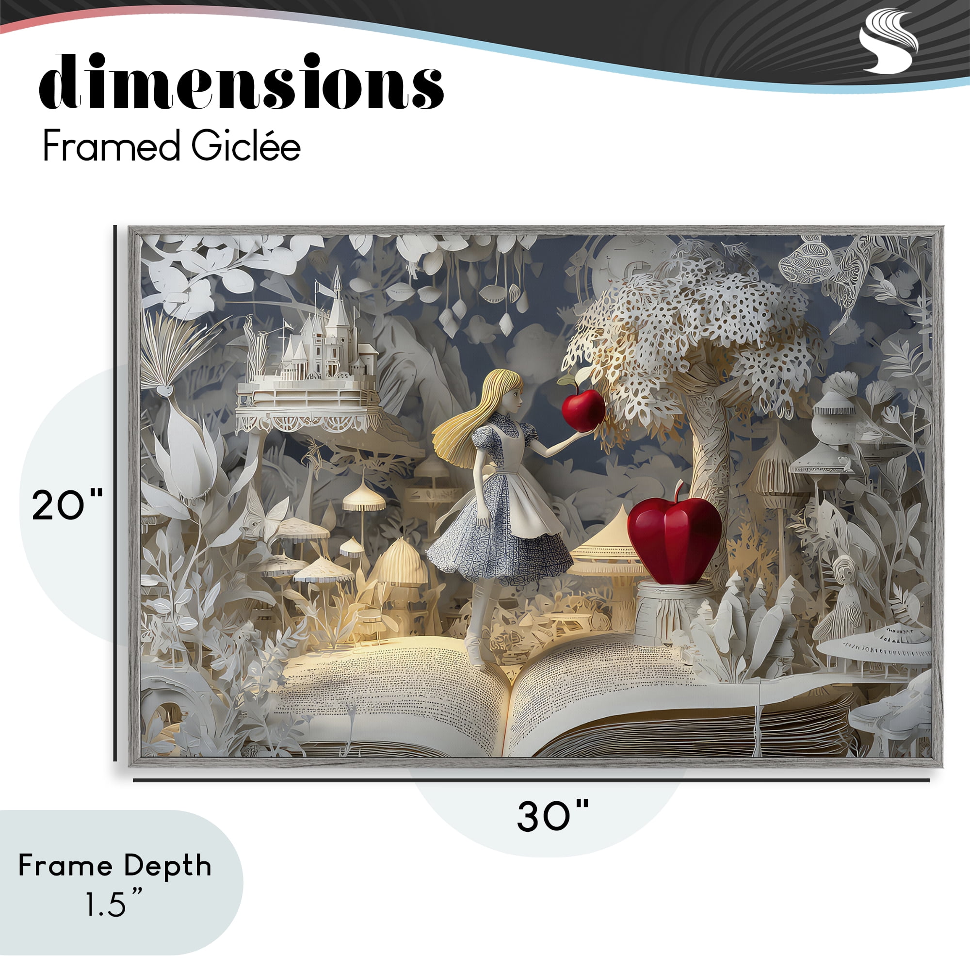 Stupell Industries Fairytale Scene Papercraft Gray Framed Giclee Art, design by The Wands Want