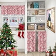 thumbnail image 2 of Christmas Tree Pink Kitchen Curtains with Valance and Tier Sets 36 Inch, 3 Pieces Snowflakes Rod Pocket Drapes Window Treatment Curtains for Kitchen Over Sink Bed Room Decor, 2 of 6