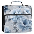 thumbnail image 2 of Water-Resistant 3-Ring Binder Organizer with Multiple Pockets Zipper Binder Bag for Office White Floral Pattern, 2 of 8