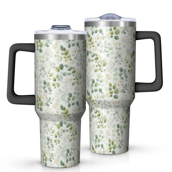 Mega Mug 40oz – Stainless Steel Insulated Tumbler with Handle and Straw, Large Capacity Travel Cup for Hot & Cold Drinks