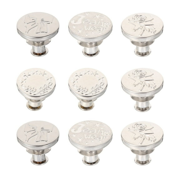 ULTNICE 10Pcs Metal Blazer Button Set for Clothing Silver Detachable Fabric Decoration