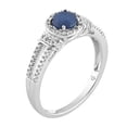 thumbnail image 2 of 10k White Gold Sapphire & 1/5 Carat Diamond Split Shank Ring, 2 of 3