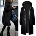 thumbnail image 2 of Women's Jacket Warm Hooded Zip Up Coat Soft Casual Lightweight Winter Fashion Outerwear Top Comfortable Cozy, 2 of 8