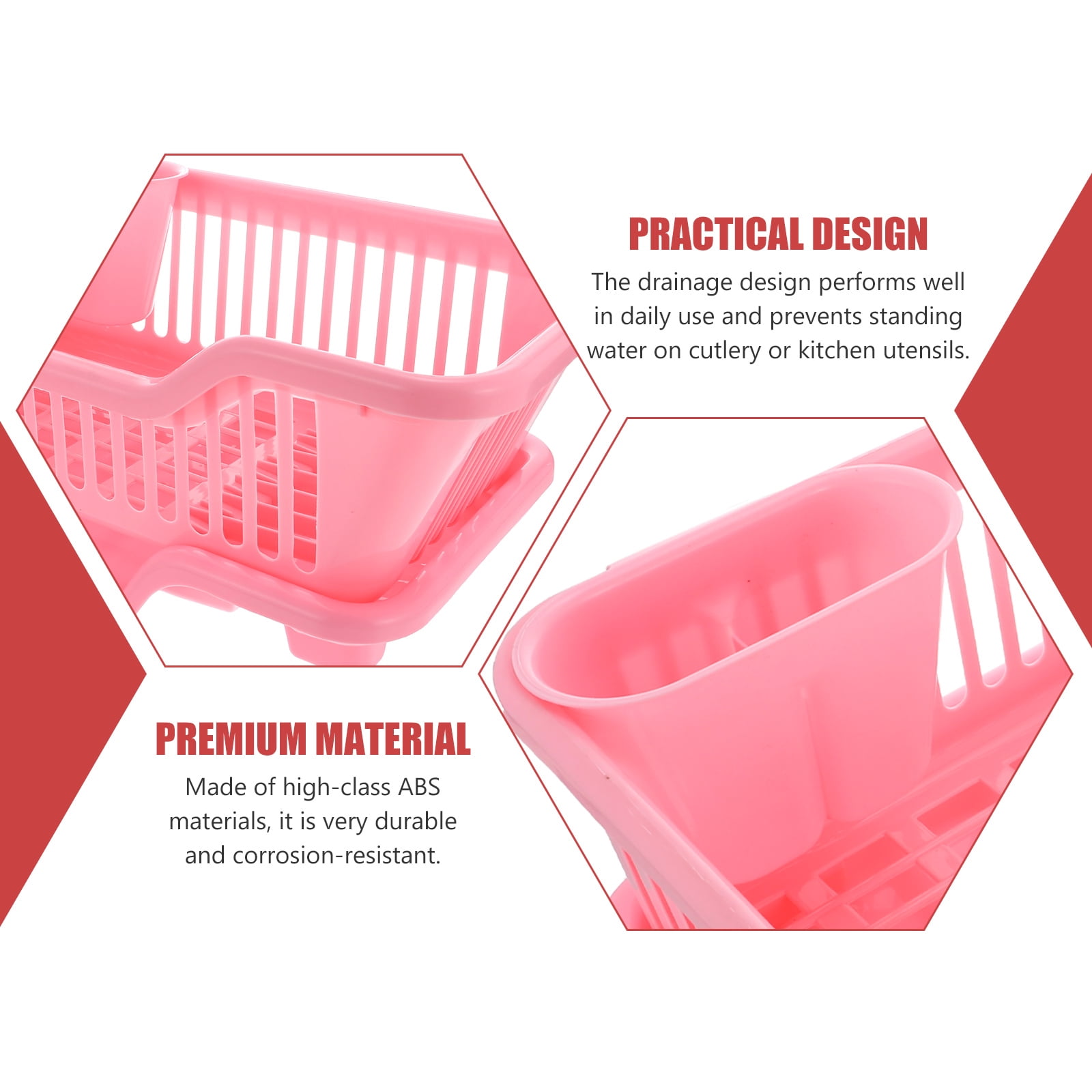 Rust-Resistant Kitchen Dish Drying Rack Set with Drainboard and Utensil Holder for Sink Organization and Efficient Drying