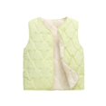 thumbnail image 2 of Toddler Girls Puffer Vest Fleece Lined Jacket Green Puffer Vest Button Lightweight Sleeveless Windproof down Jacket Girls Vests 3-4 Years, 2 of 5