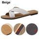 thumbnail image 5 of Zapatos Verano Sandalias Planas Correa Cruzada Cómodo Punta Abierta Ancho para Mujer, 5 of 9