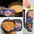 thumbnail image 5 of Yayeee Oven Mitts and Pot Holder Set of 2 Heat Resistant Kitchen Gloves Baking Hot Pad, Vibrant Pink Floral Pattern, 5 of 5