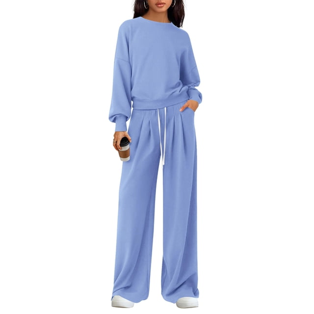 Conjunto de Sudadera y Pantalón de Pierna Ancha PRETTYGARDEN para Mujer Talla L