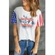 thumbnail image 2 of ABPHQTO Camiseta multicolor con diseño de bandera de EE. UU. para mujer, 2 of 5